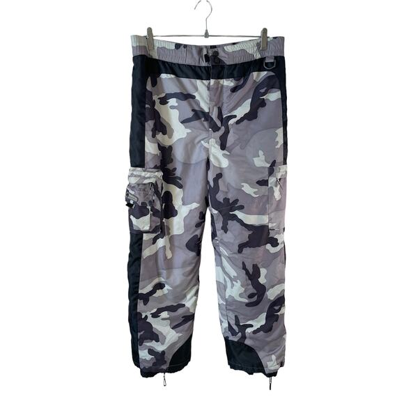 SNOZU Boys Camouflage Ski Pants Glacier Shield Black Gray XL 18/20 Skiing Winter - Picture 1 of 12